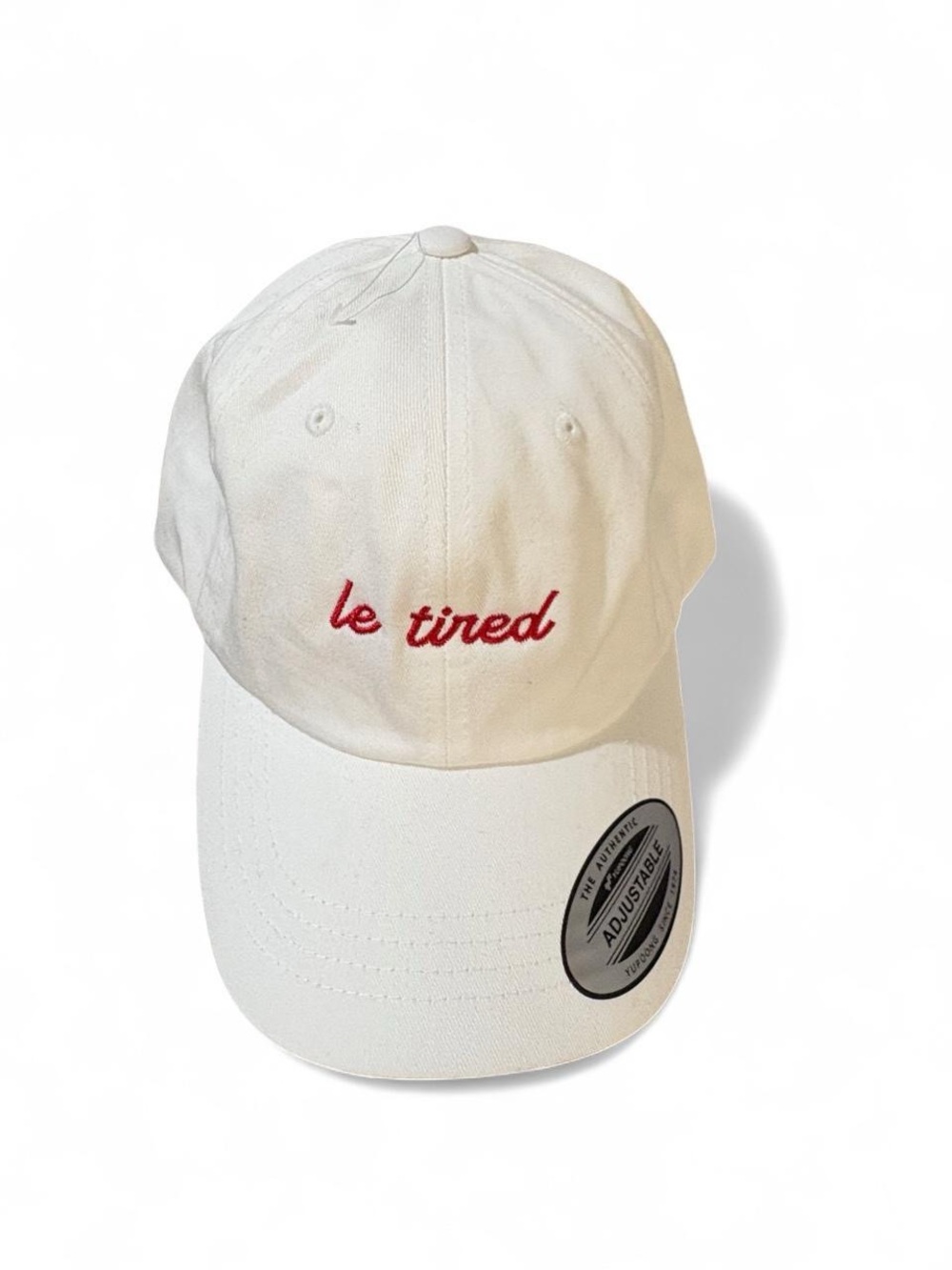 Le Tired White Men’s Baseball Cap - Adjustable NWT